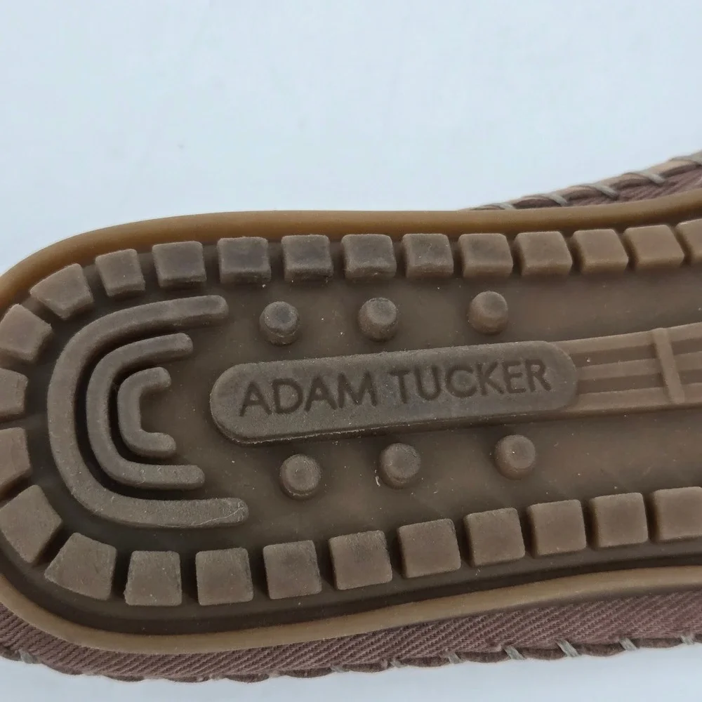 Adam Tucker by Me Too Kori Perforated Ballet Flat Taupe Loafers Shoes Size US 8
